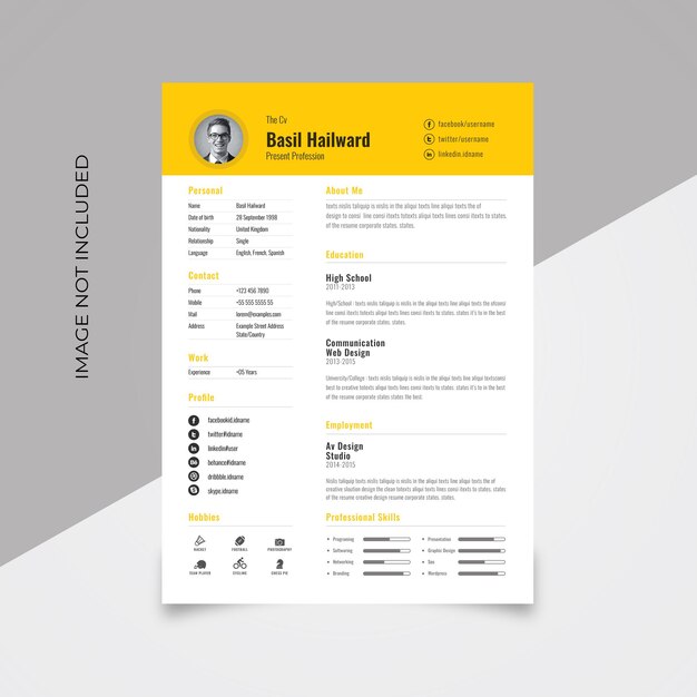 Orange simple resume design