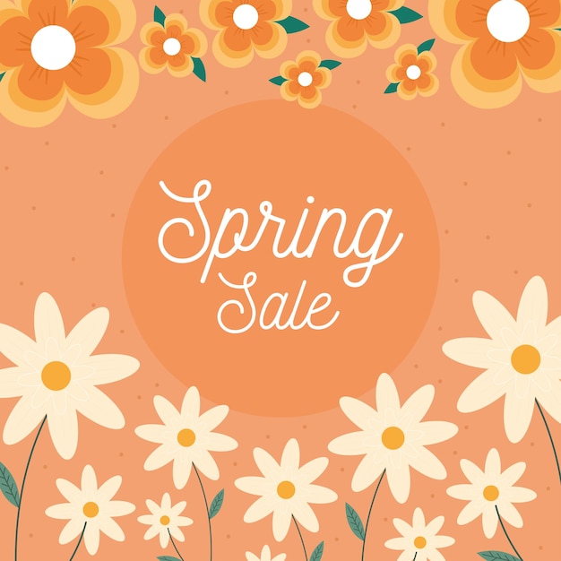 Orange spring sale banner