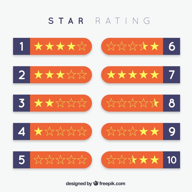 Orange star rating design
