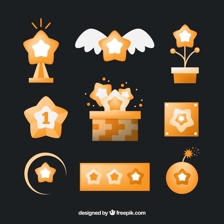 Free Vector orange star set