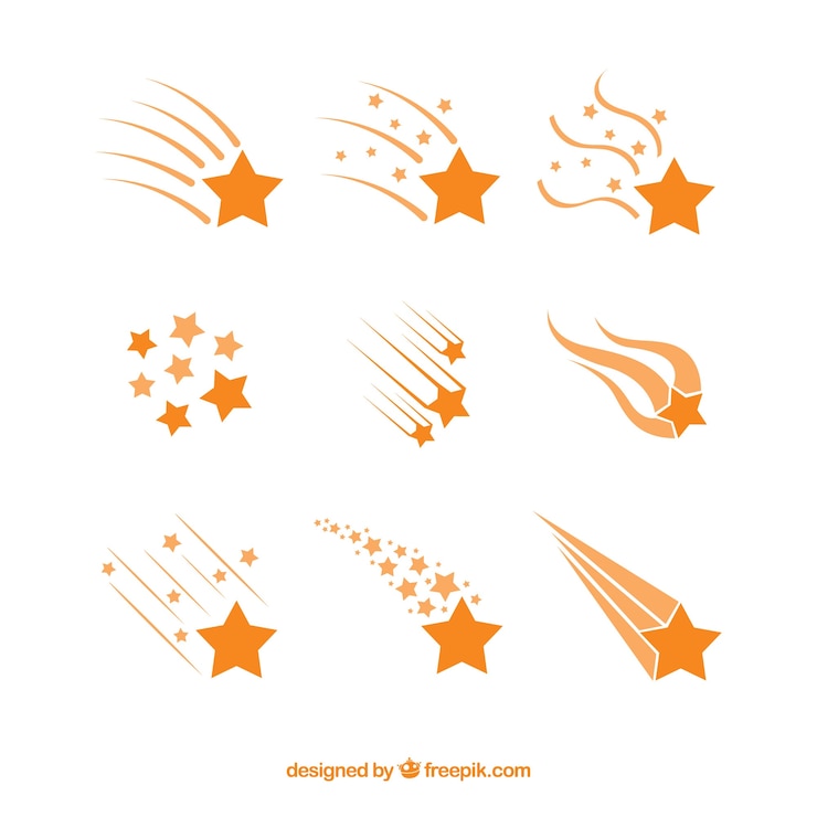 Free Vector orange star trail collection