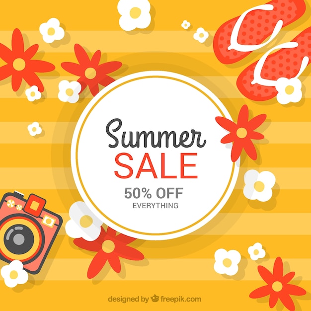 Free vector orange summer sale background