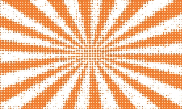 Free vector orange sunburst in  halftone style background