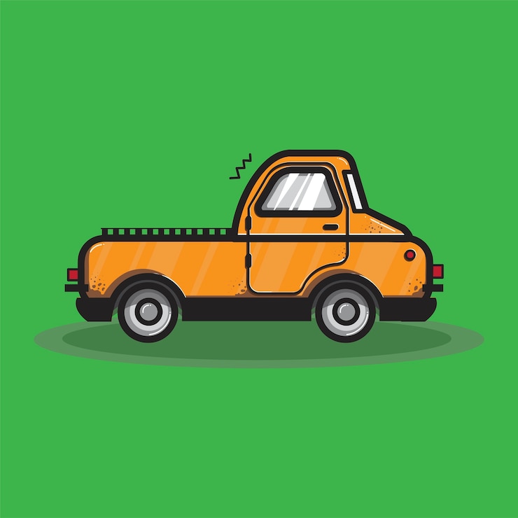 Free Vector orange truck transportation graphic illustration