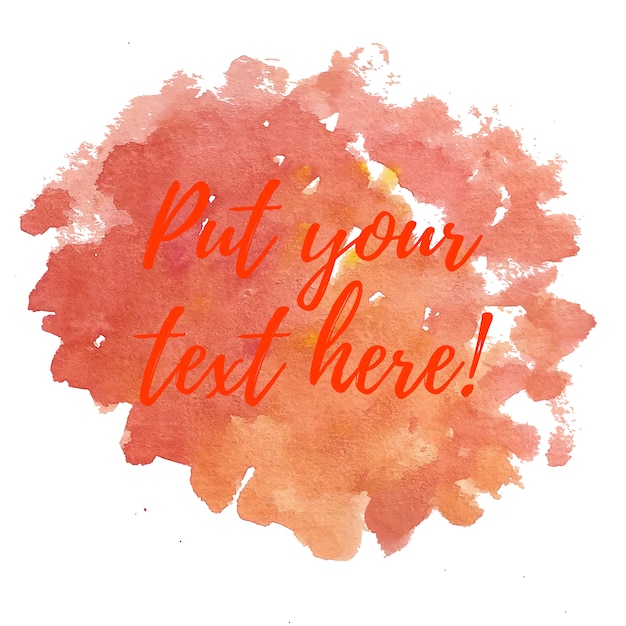 Free vector orange watercolor background with text template