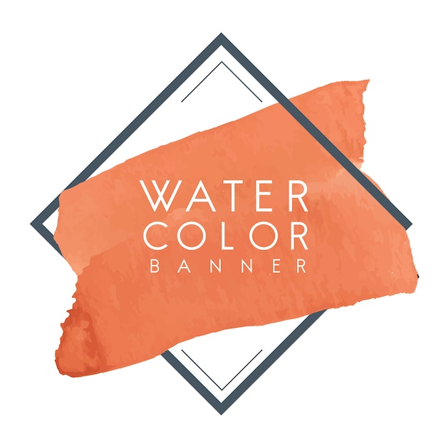 Free vector orange watercolor banner design vector