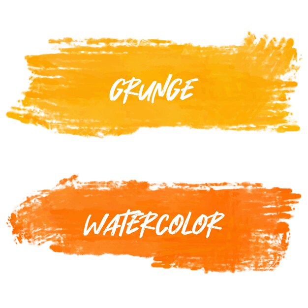 Orange watercolor banners