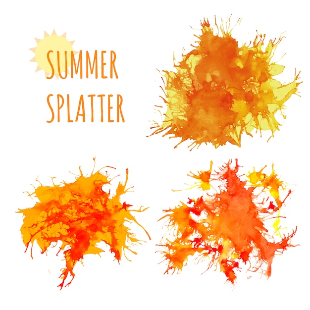 Orange watercolor splashes