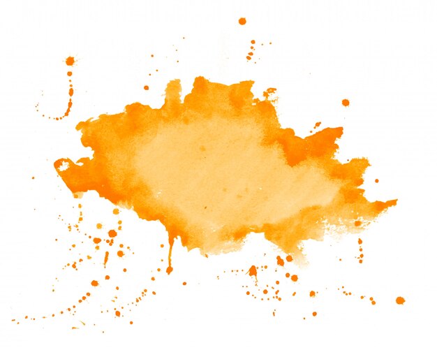 Orange watercolor splatter stain texture background 