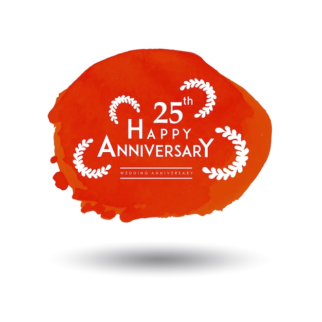 Vettore gratuito orange anniversary splatter wedding anniversary design