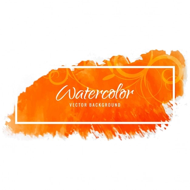 Free vector orange watercolor with a frame