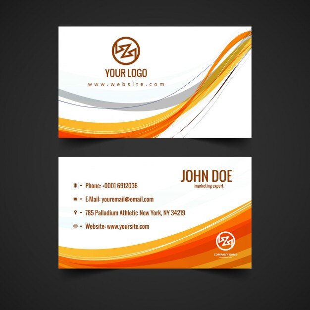 Orange wavy business card