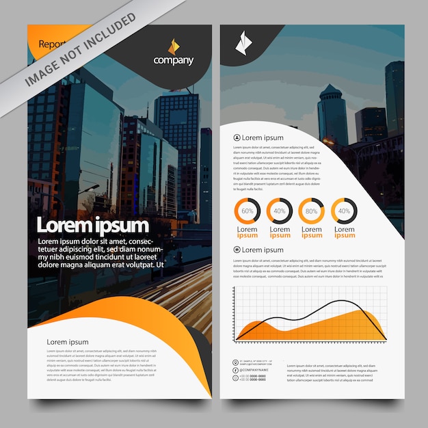 Orange and white business brochure