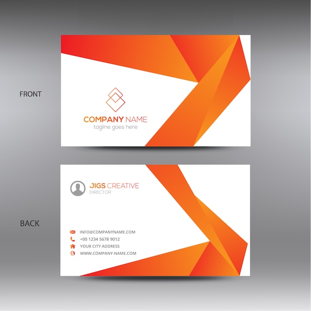 Free vector orange and white business card