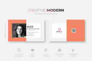 Free vector orange and white business card