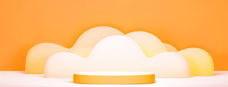 Free Vector orange and white podium display