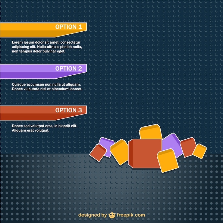 मुफ़्त वेक्टर orange, yellow and purple cubes background