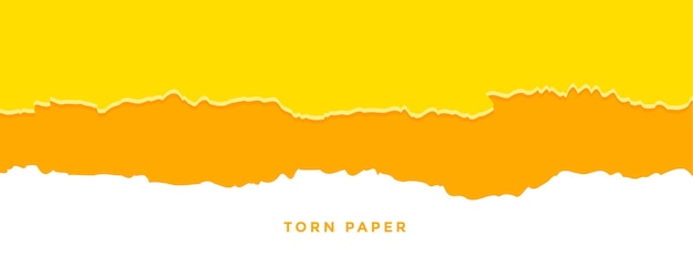 オレンジと黄色の破れた紙の効果のバナー