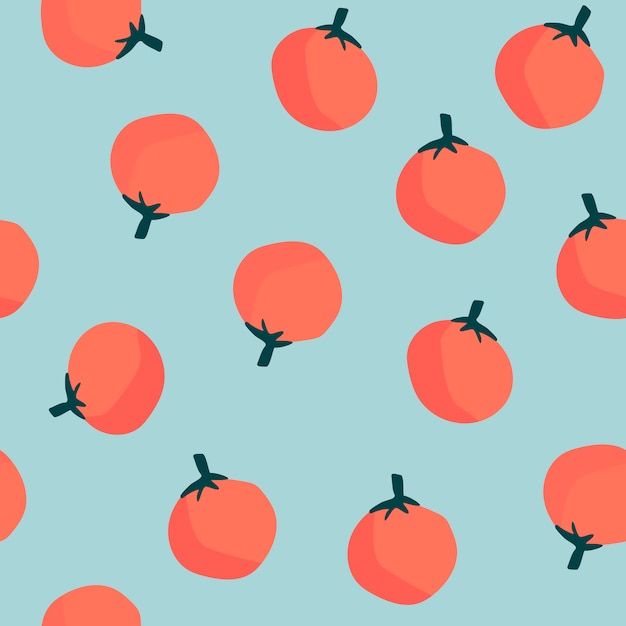 Oranges on blue seamless pattern background vector