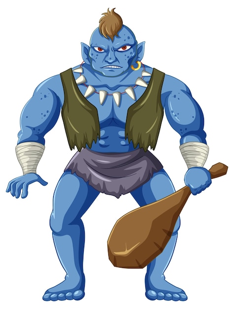 Free vector orc cartoon character isolated