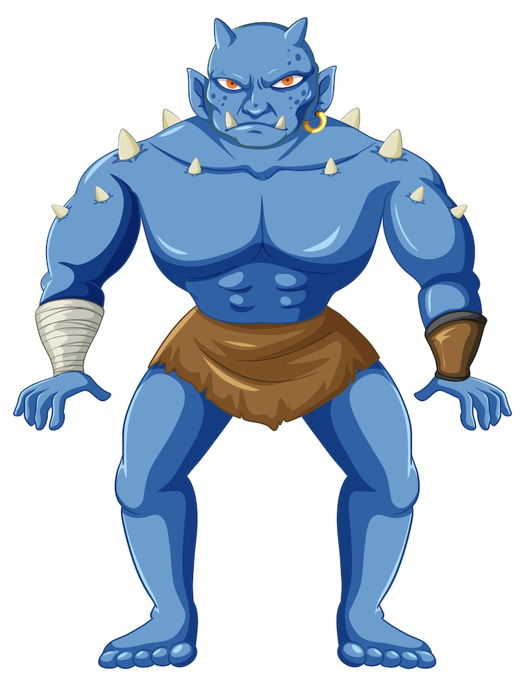 Free Vector orc cartoon character isolated