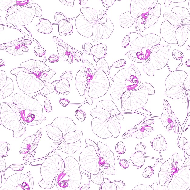 Orchid seamless pattern.