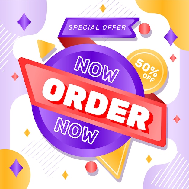 Free vector order now banner