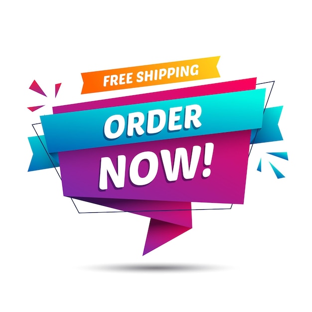 Free vector order now banner