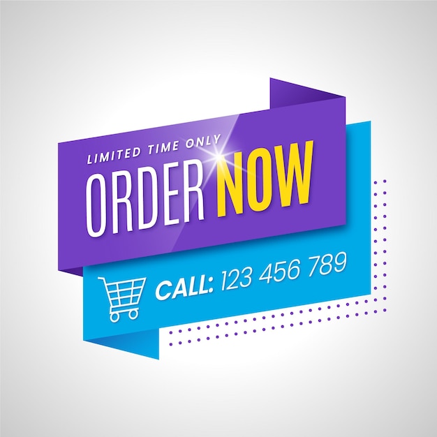 Free vector order now banner