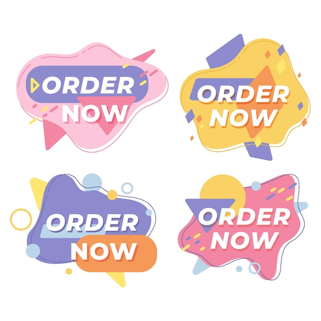 Free vector order now banners collection