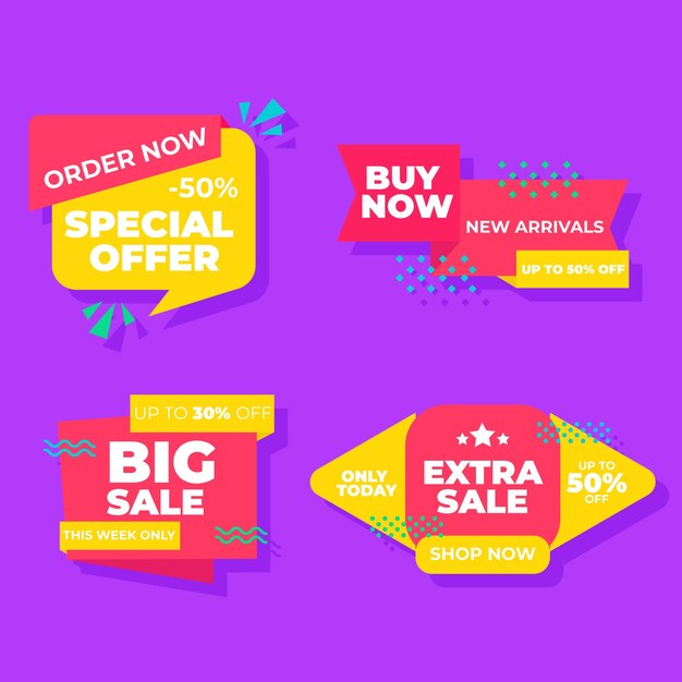 Free vector order now special sales banners collection