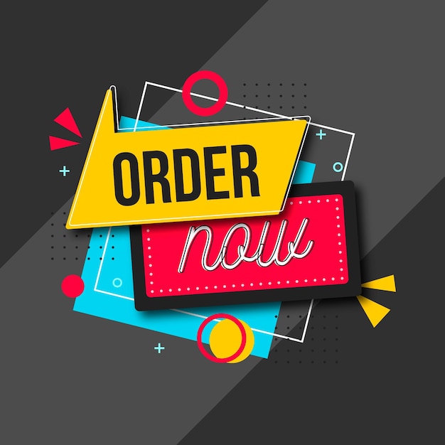 Free vector order now square banner