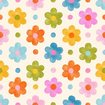 Organic abstract flower seamless pattern background