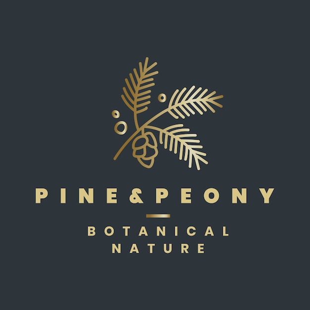 Free vector organic botanical gold logo template, leaf illustration for business vector