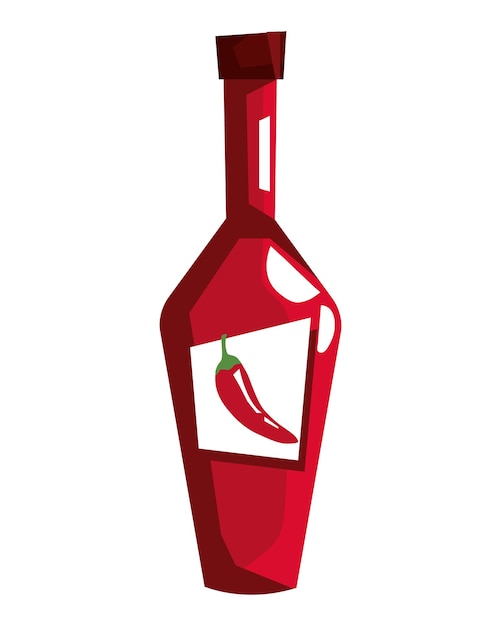 Free vector organic chili sauce bottle