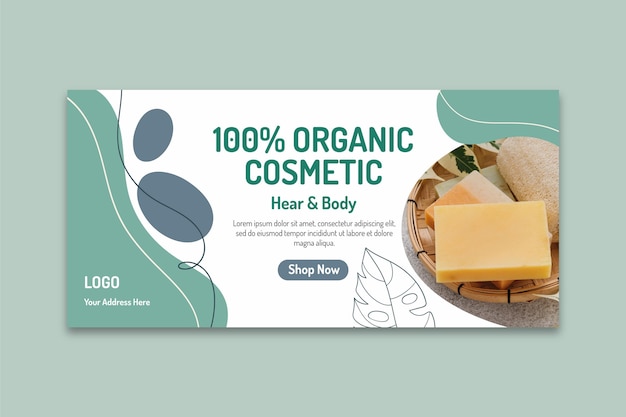 Organic cosmetic banner template