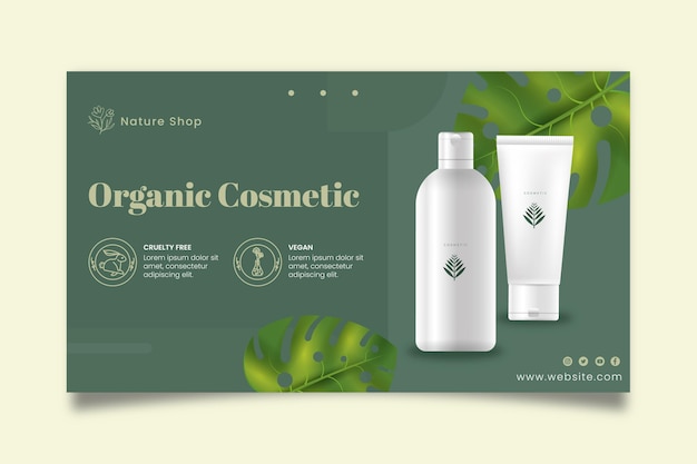 Organic cosmetic banner template