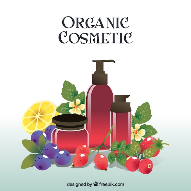 Organic cosmetics, realistic style