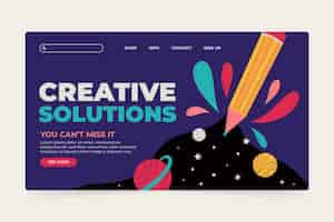 Free vector organic creative solutions homepage