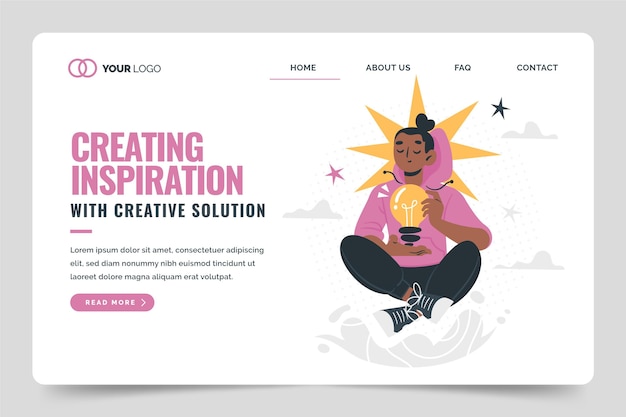 Free vector organic creative solutions landing page