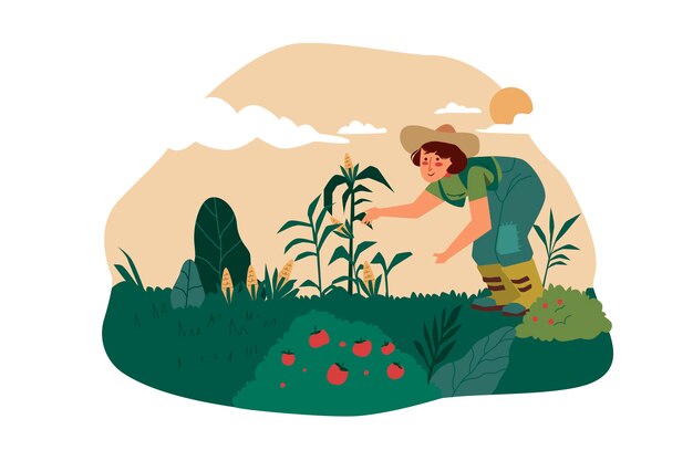Organic farming concept illustration