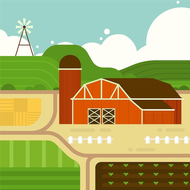 Free vector organic farming concept illustration