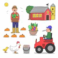 Free vector organic farming concept with tractor