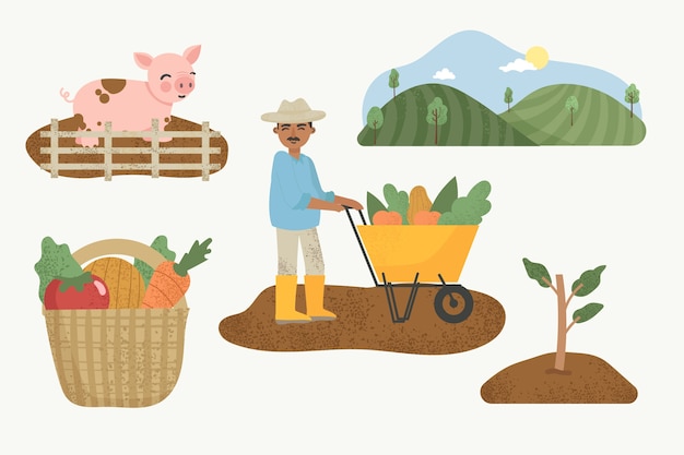 Бесплатное векторное изображение Концепция органического земледелия