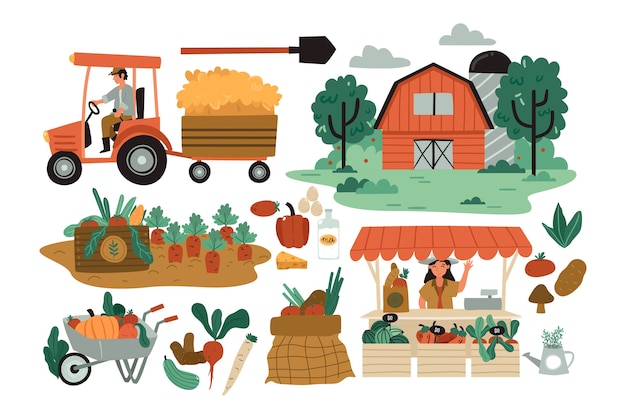 Бесплатное векторное изображение Концепция органического земледелия