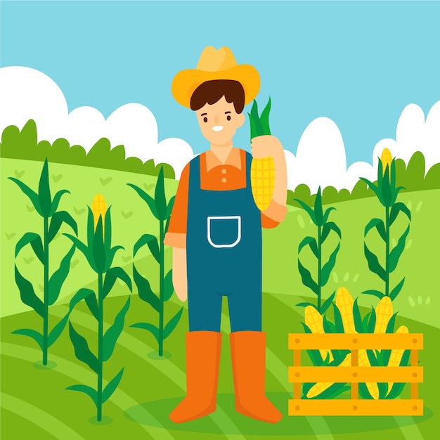 Free vector organic farming concept