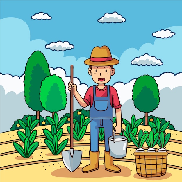 Free vector organic farming concept