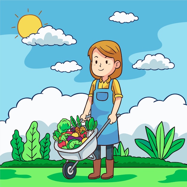 Free vector organic farming concept