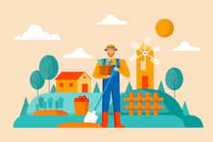 Free vector organic farming concept