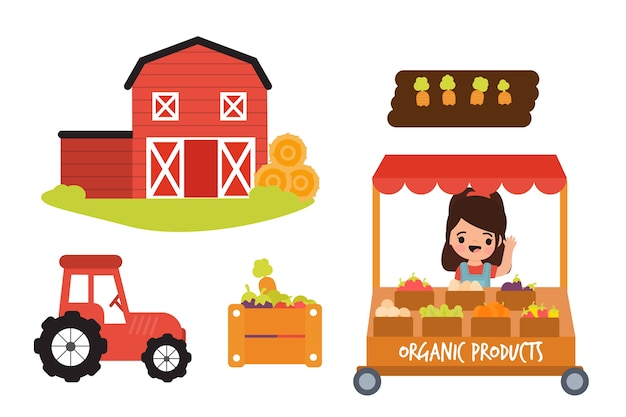 Free vector organic farming concept